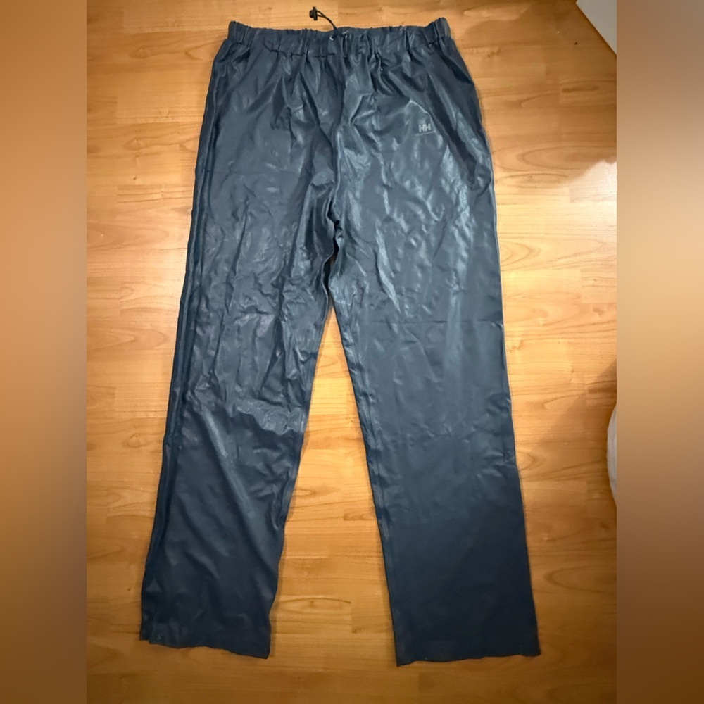 Helly Hansen Men's 100% Polyurethane Waterproof Fishing Rain Pants Blue • XL